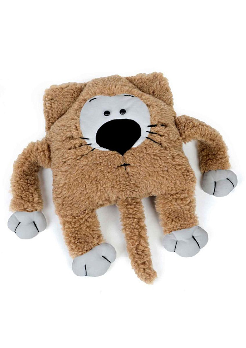 Подушка декоративная меховая из верблюжьей шерсти "Кот", 40х40 